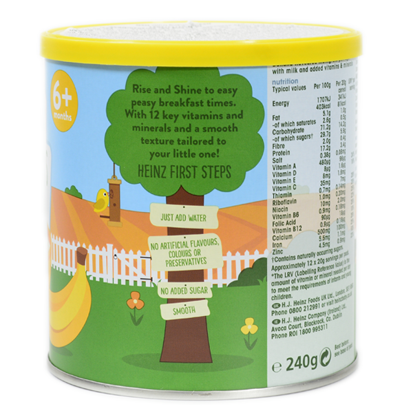 Bột ăn dặm Heinz Anh 6 tháng vị chuối dạng lon (240g)