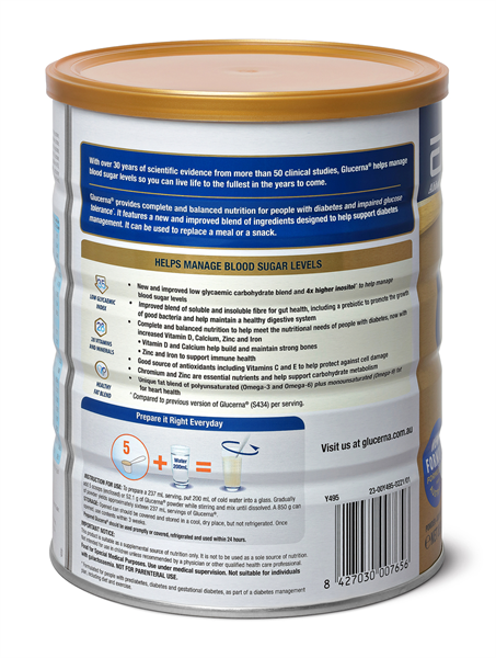 Sữa Glucerna Úc vị vani dành cho người tiểu đường 850g - Lon - Lon - Ảnh 3