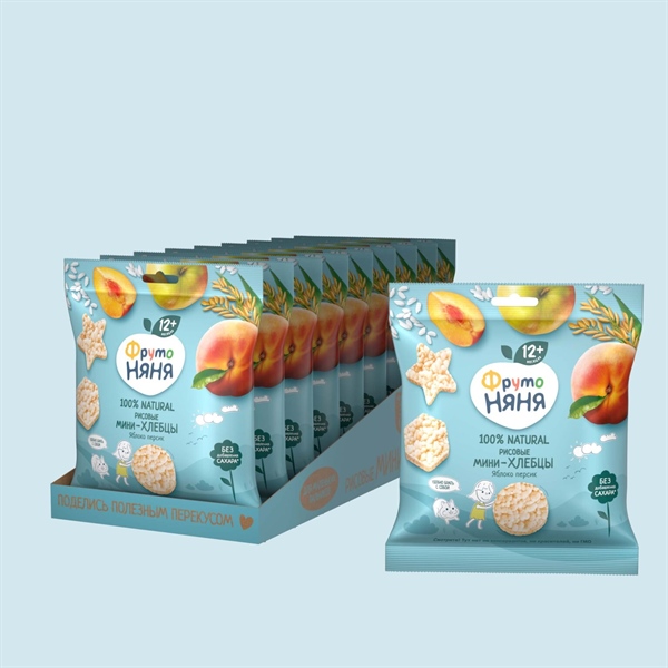 Bánh gạo ăn dặm FrutoNanny vị táo, đào và prebiotic – dành cho bé từ 12 tháng tuổi (30g) - Gói - Gói - Ảnh 3